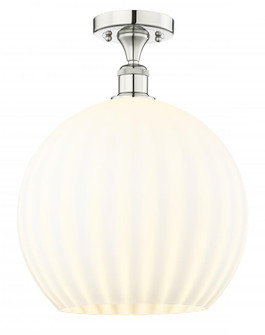 White Venetian - 1 Light - 14 inch - Polished Nickel - Semi-Flush Mount (3442|616-1F-PN-G1217-14WV)