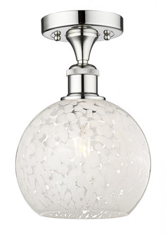 White Mouchette - 1 Light - 8 inch - Polished Chrome - Semi-Flush Mount (3442|616-1F-PC-G1216-8WM)