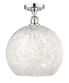 White Mouchette - 1 Light - 14 inch - Polished Chrome - Semi-Flush Mount (3442|616-1F-PC-G1216-14WM)