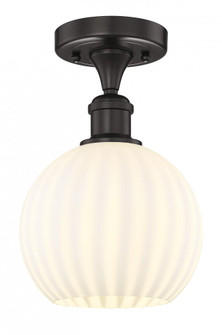 White Venetian - 1 Light - 8 inch - Oil Rubbed Bronze - Semi-Flush Mount (3442|616-1F-OB-G1217-8WV)
