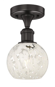 White Mouchette - 1 Light - 6 inch - Oil Rubbed Bronze - Semi-Flush Mount (3442|616-1F-OB-G1216-6WM)