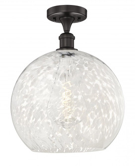 White Mouchette - 1 Light - 14 inch - Oil Rubbed Bronze - Semi-Flush Mount (3442|616-1F-OB-G1216-14WM)