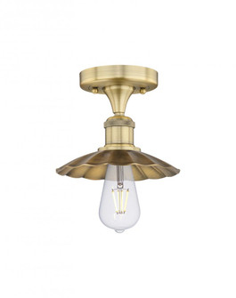 Scallop - 1 Light - 8 inch - Brushed Brass - Semi-Flush Mount (3442|616-1F-BB-M17-BB)