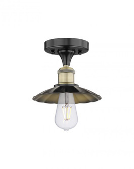 Scallop - 1 Light - 8 inch - Black Antique Brass - Semi-Flush Mount (3442|616-1F-BAB-M17-BK)