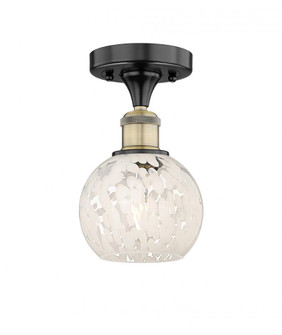 White Mouchette - 1 Light - 6 inch - Black Antique Brass - Semi-Flush Mount (3442|616-1F-BAB-G1216-6WM)