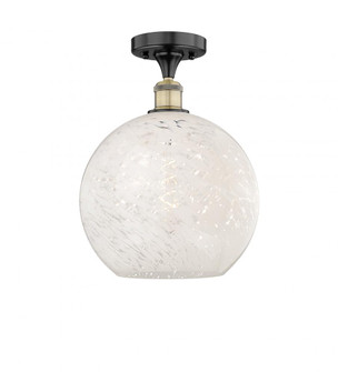 White Mouchette - 1 Light - 12 inch - Black Antique Brass - Semi-Flush Mount (3442|616-1F-BAB-G1216-12WM)