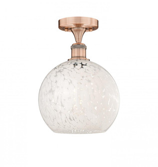 White Mouchette - 1 Light - 10 inch - Antique Copper - Semi-Flush Mount (3442|616-1F-AC-G1216-10WM)