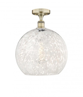 White Mouchette - 1 Light - 14 inch - Antique Brass - Semi-Flush Mount (3442|616-1F-AB-G1216-14WM)