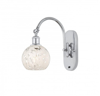 White Mouchette - 1 Light - 6 inch - Polished Chrome - Sconce (3442|518-1W-PC-G1216-6WM)