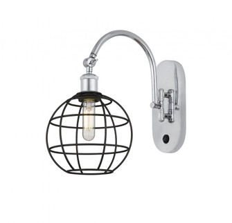 Lake Placid - 1 Light - 8 inch - Polished Chrome - Adjustable Swing Arm (3442|518-1W-PC-CE-8-BK)