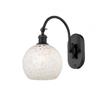 White Mouchette - 1 Light - 8 inch - Matte Black - Adjustable Swing Arm (3442|518-1W-BK-G1216-8WM)