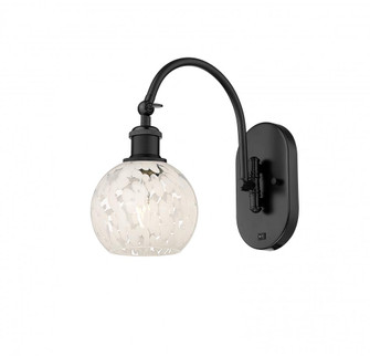 White Mouchette - 1 Light - 6 inch - Matte Black - Adjustable Swing Arm (3442|518-1W-BK-G1216-6WM)