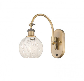 White Mouchette - 1 Light - 6 inch - Brushed Brass - Adjustable Swing Arm (3442|518-1W-BB-G1216-6WM)