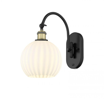 White Venetian - 1 Light - 8 inch - Black Antique Brass - Sconce (3442|518-1W-BAB-G1217-8WV)