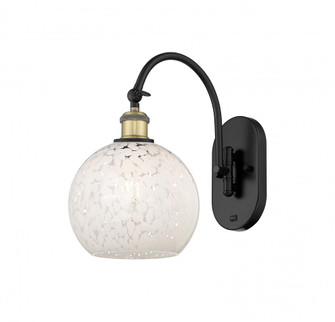 White Mouchette - 1 Light - 8 inch - Black Antique Brass - Adjustable Swing Arm (3442|518-1W-BAB-G1216-8WM)