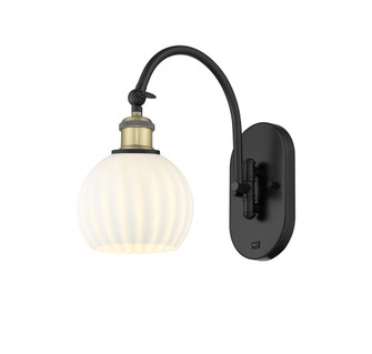 White Venetian - 1 Light - 6 inch - Black Antique Brass - Adjustable Swing Arm (3442|518-1W-BAB-G1217-6WV)