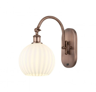 White Venetian - 1 Light - 8 inch - Antique Copper - Sconce (3442|518-1W-AC-G1217-8WV)