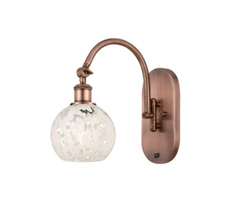 White Mouchette - 1 Light - 6 inch - Antique Copper - Adjustable Swing Arm (3442|518-1W-AC-G1216-6WM)