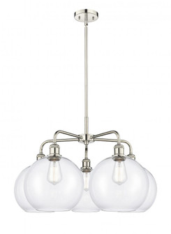 Athens - 5 Light - 28 inch - Polished Nickel - Chandelier (3442|516-5CR-PN-G122-10)