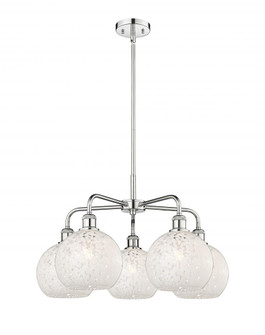 White Mouchette - 5 Light - 26 inch - Polished Chrome - Chandelier (3442|516-5CR-PC-G1216-8WM)