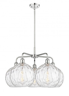 Athens Water Glass - 5 Light - 28 inch - Polished Chrome - Chandelier (3442|516-5CR-PC-G1215-10)