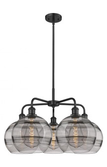Rochester - 5 Light - 28 inch - Matte Black - Chandelier (3442|516-5CR-BK-G556-10SM)