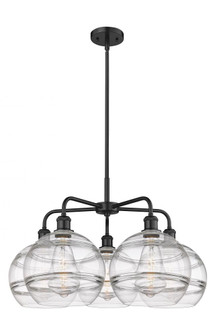 Rochester - 5 Light - 28 inch - Matte Black - Chandelier (3442|516-5CR-BK-G556-10CL)
