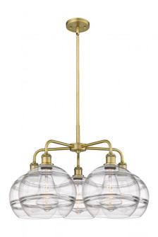 Rochester - 5 Light - 28 inch - Brushed Brass - Chandelier (3442|516-5CR-BB-G556-10CL)