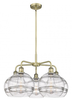 Rochester - 5 Light - 28 inch - Antique Brass - Chandelier (3442|516-5CR-AB-G556-10CL)