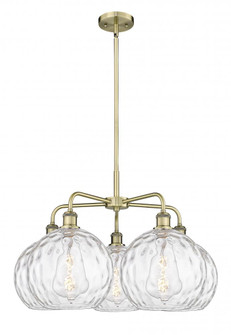 Athens Water Glass - 5 Light - 28 inch - Antique Brass - Chandelier (3442|516-5CR-AB-G1215-10)