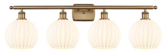 White Venetian - 4 Light - 38 inch - Brushed Brass - Bath Vanity Light (3442|516-4W-BB-G1217-8WV)