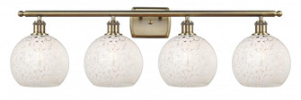 White Mouchette - 4 Light - 38 inch - Antique Brass - Bath Vanity Light (3442|516-4W-AB-G1216-8WM)