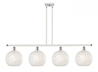 White Mouchette - 4 Light - 48 inch - White Polished Chrome - Stem Hung - Island Light (3442|516-4I-WPC-G1216-10WM)