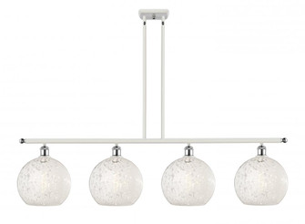 White Mouchette - 4 Light - 48 inch - White Polished Chrome - Stem Hung - Island Light (3442|516-4I-WPC-G1216-10WM)