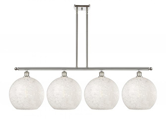 White Mouchette - 4 Light - 50 inch - Polished Nickel - Stem Hung - Island Light (3442|516-4I-PN-G1216-12WM)