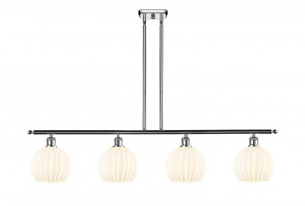 White Venetian - 4 Light - 48 inch - Polished Chrome - Stem Hung - Island Light (3442|516-4I-PC-G1217-8WV)