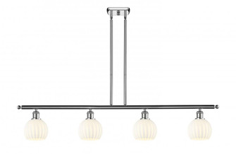 White Venetian - 4 Light - 48 inch - Polished Chrome - Stem Hung - Island Light (3442|516-4I-PC-G1217-6WV)