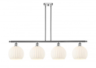 White Venetian - 4 Light - 48 inch - Polished Chrome - Stem Hung - Island Light (3442|516-4I-PC-G1217-10WV)