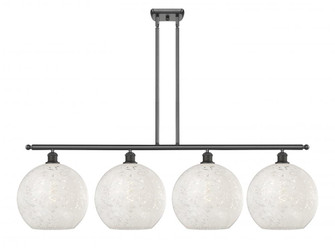 White Mouchette - 4 Light - 50 inch - Oil Rubbed Bronze - Stem Hung - Island Light (3442|516-4I-OB-G1216-12WM)