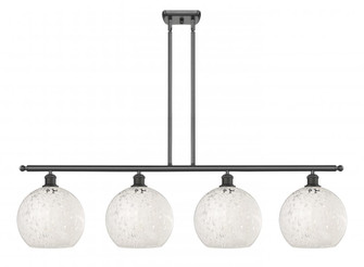White Mouchette - 4 Light - 48 inch - Oil Rubbed Bronze - Stem Hung - Island Light (3442|516-4I-OB-G1216-10WM)