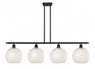 White Mouchette - 4 Light - 48 inch - Matte Black - Stem Hung - Island Light (3442|516-4I-BK-G1216-10WM)