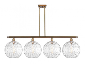 Athens Water Glass - 4 Light - 50 inch - Brushed Brass - Stem Hung - Island Light (3442|516-4I-BB-G1215-12)