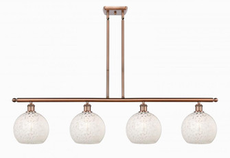 White Mouchette - 4 Light - 48 inch - Antique Copper - Stem Hung - Island Light (3442|516-4I-AC-G1216-8WM)