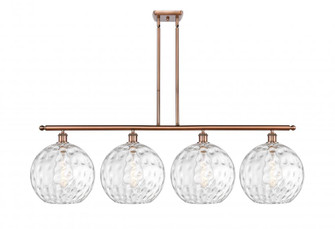 Athens Water Glass - 4 Light - 50 inch - Antique Copper - Stem Hung - Island Light (3442|516-4I-AC-G1215-12)
