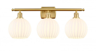 White Venetian - 3 Light - 28 inch - Satin Gold - Bath Vanity Light (3442|516-3W-SG-G1217-8WV)