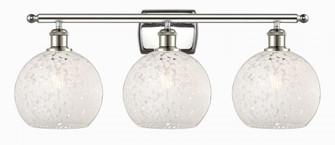 White Mouchette - 3 Light - 28 inch - Polished Nickel - Bath Vanity Light (3442|516-3W-PN-G1216-8WM)