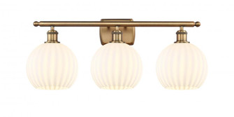 White Venetian - 3 Light - 28 inch - Brushed Brass - Bath Vanity Light (3442|516-3W-BB-G1217-8WV)