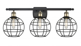 Lake Placid - 3 Light - 28 inch - Black Antique Brass - Bath Vanity Light (3442|516-3W-BAB-CE-8-BK)
