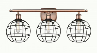 Lake Placid - 3 Light - 28 inch - Antique Copper - Bath Vanity Light (3442|516-3W-AC-CE-8-BK)