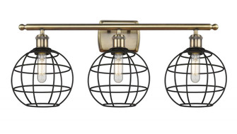 Lake Placid - 3 Light - 28 inch - Antique Brass - Bath Vanity Light (3442|516-3W-AB-CE-8-BK)